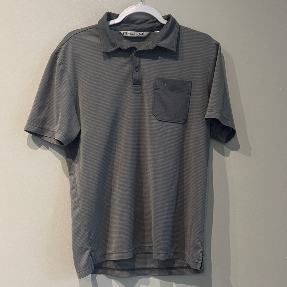 Travis Mathew Gray Polo Golf Shirt Medium